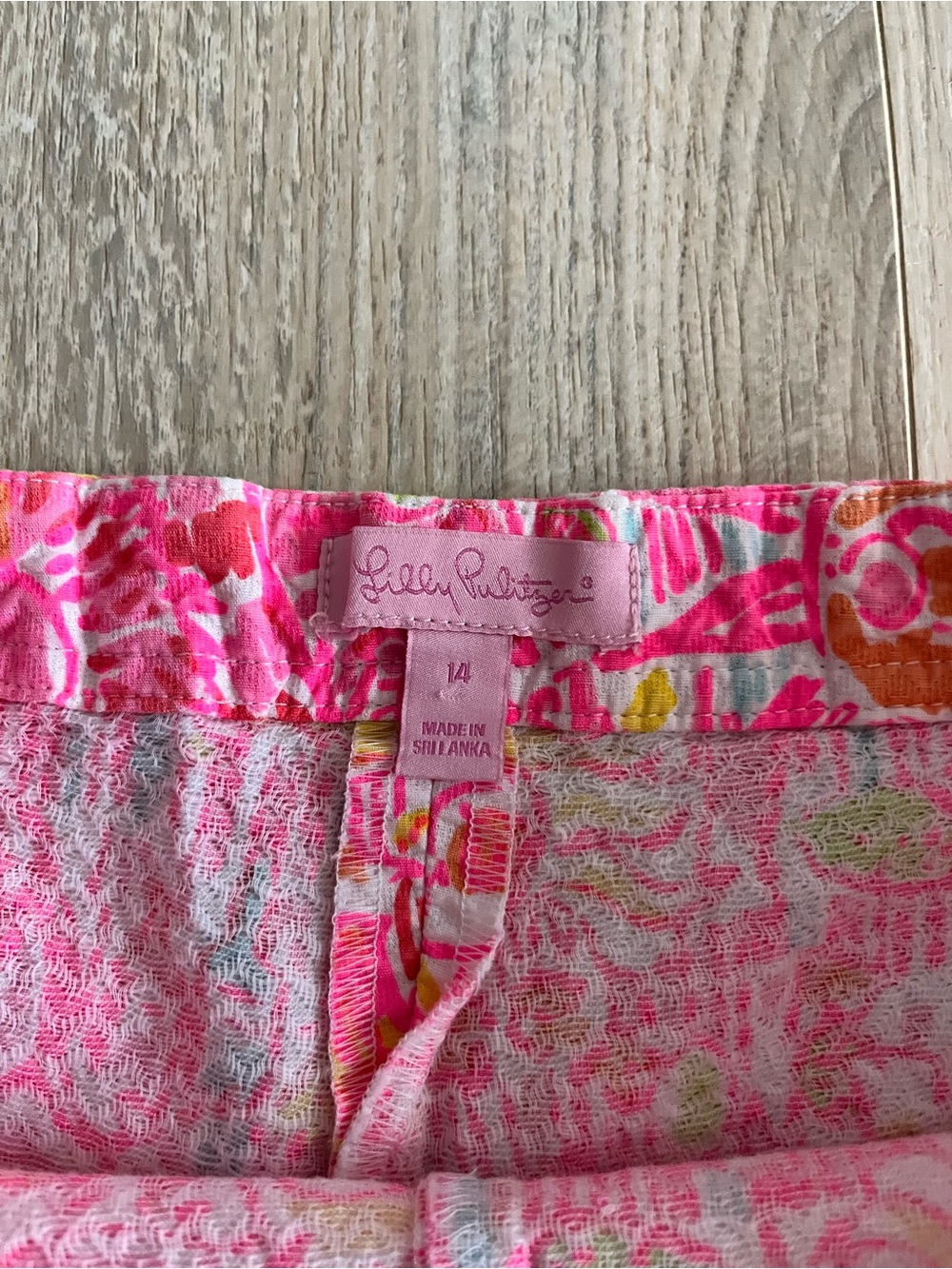 Lilly Pulitzer Girl’s Pink Shorts More Kinis in the Keys Pull-on Adjustable 14 - Picture 2 of 8